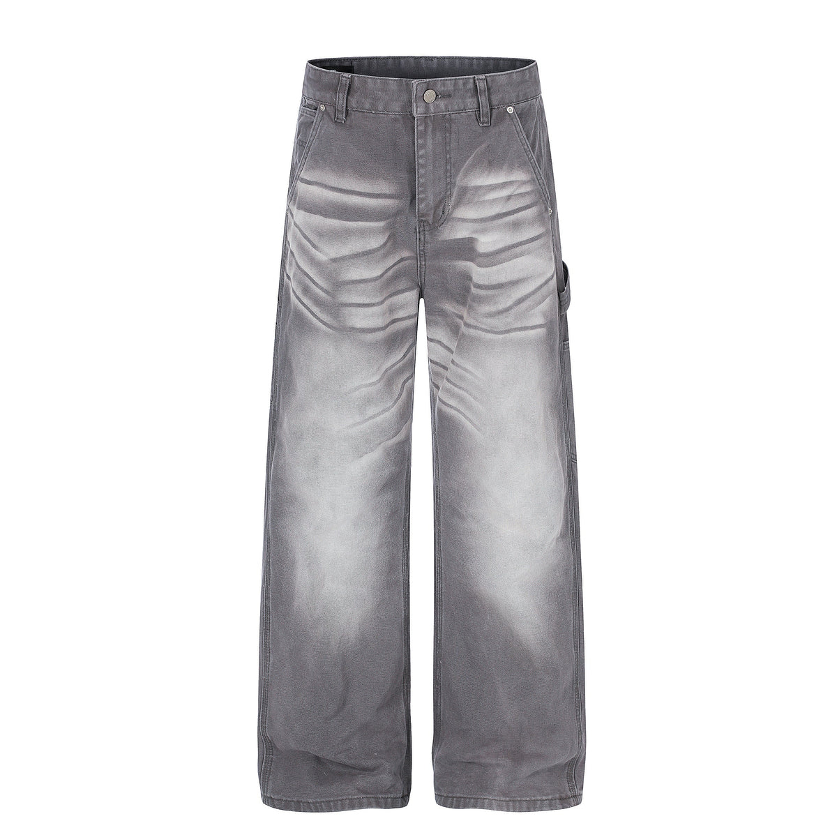 Omirad Washed Wrinkle Effect Denim Jeans
