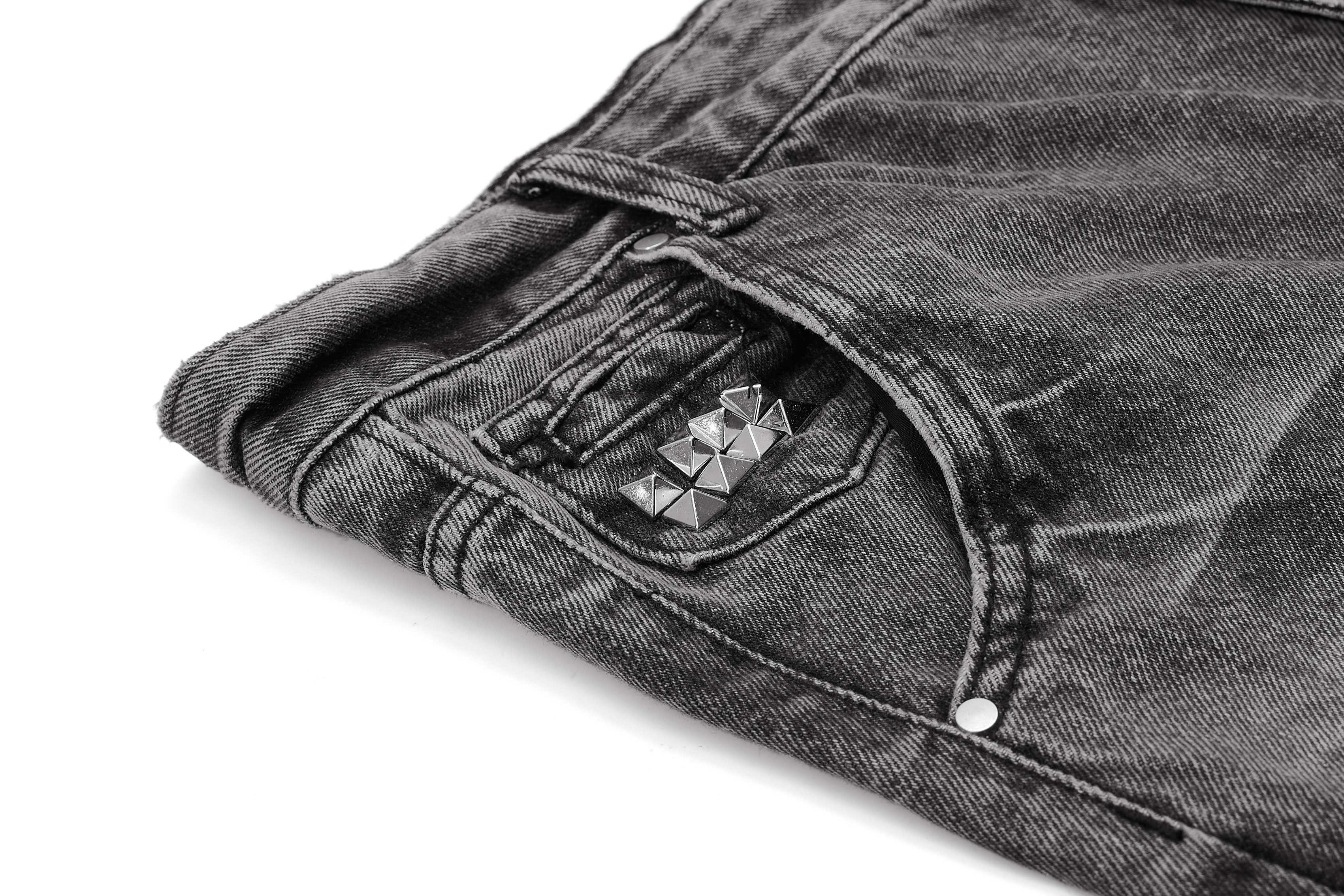 Omirad Distressed Studded Denim Pants