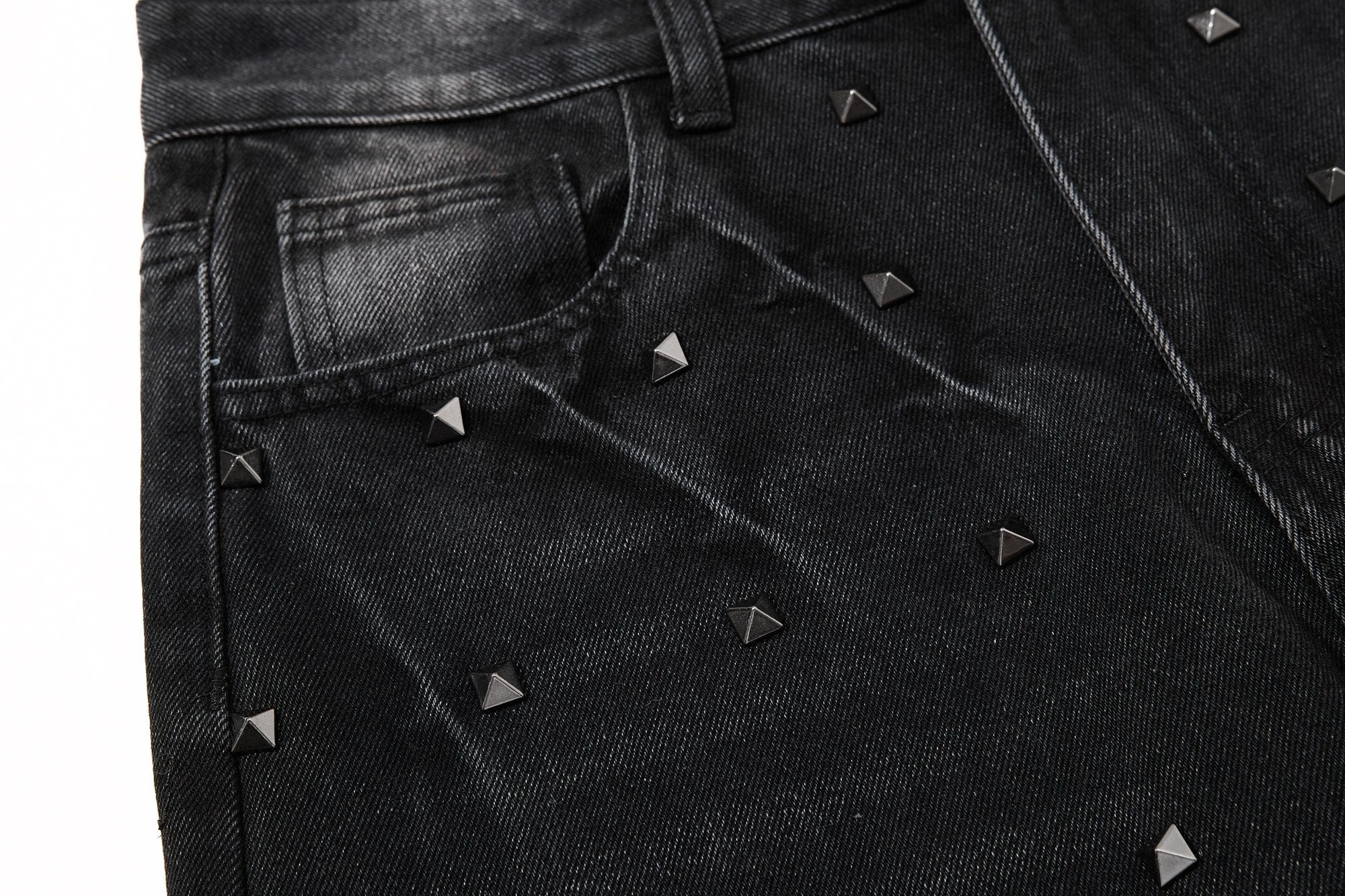 Omirad Studded Wide-Leg Denim Jeans