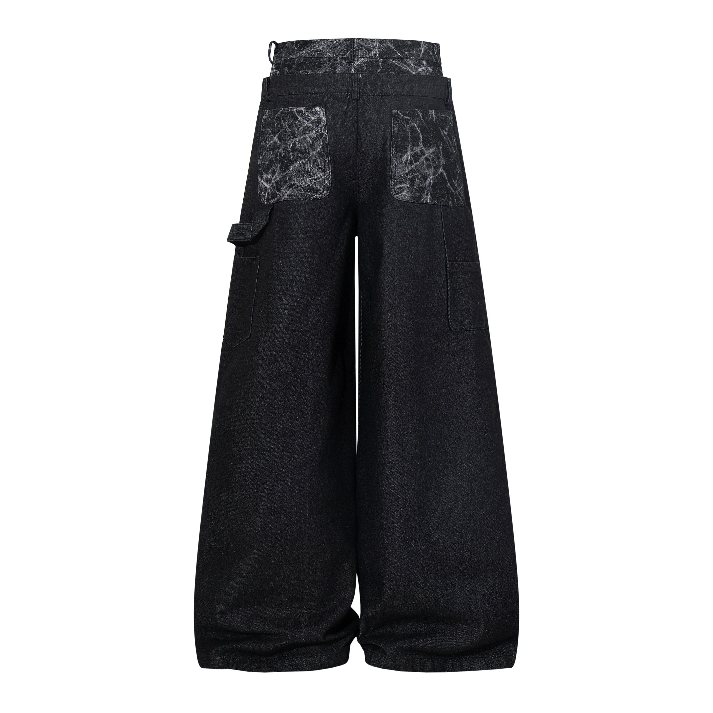 Omirad Cracked Panel Wide-Leg Pants
