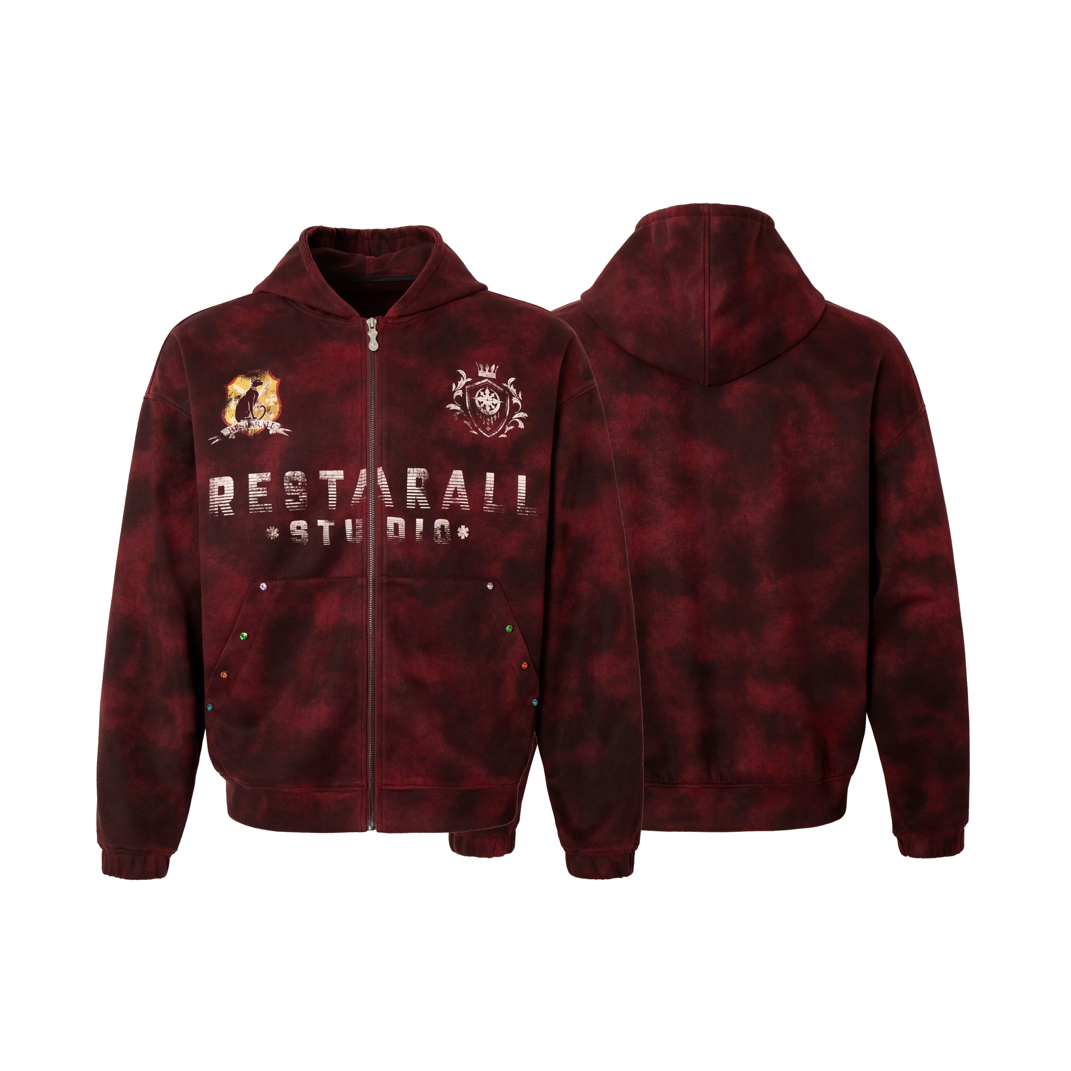 Omirad Burnout Effect Zip Hoodie