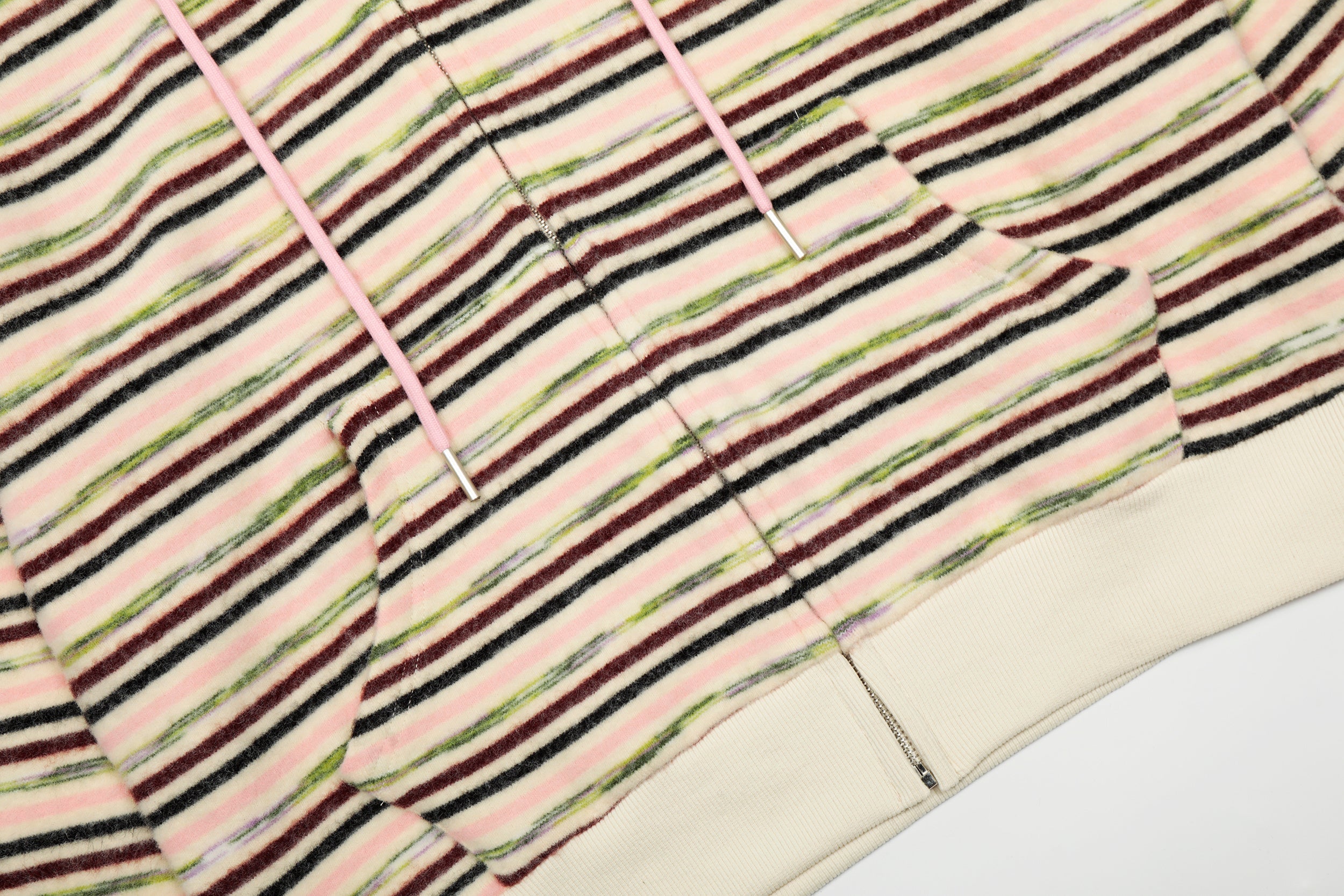 Omirad Striped Knit Zip Hoodie
