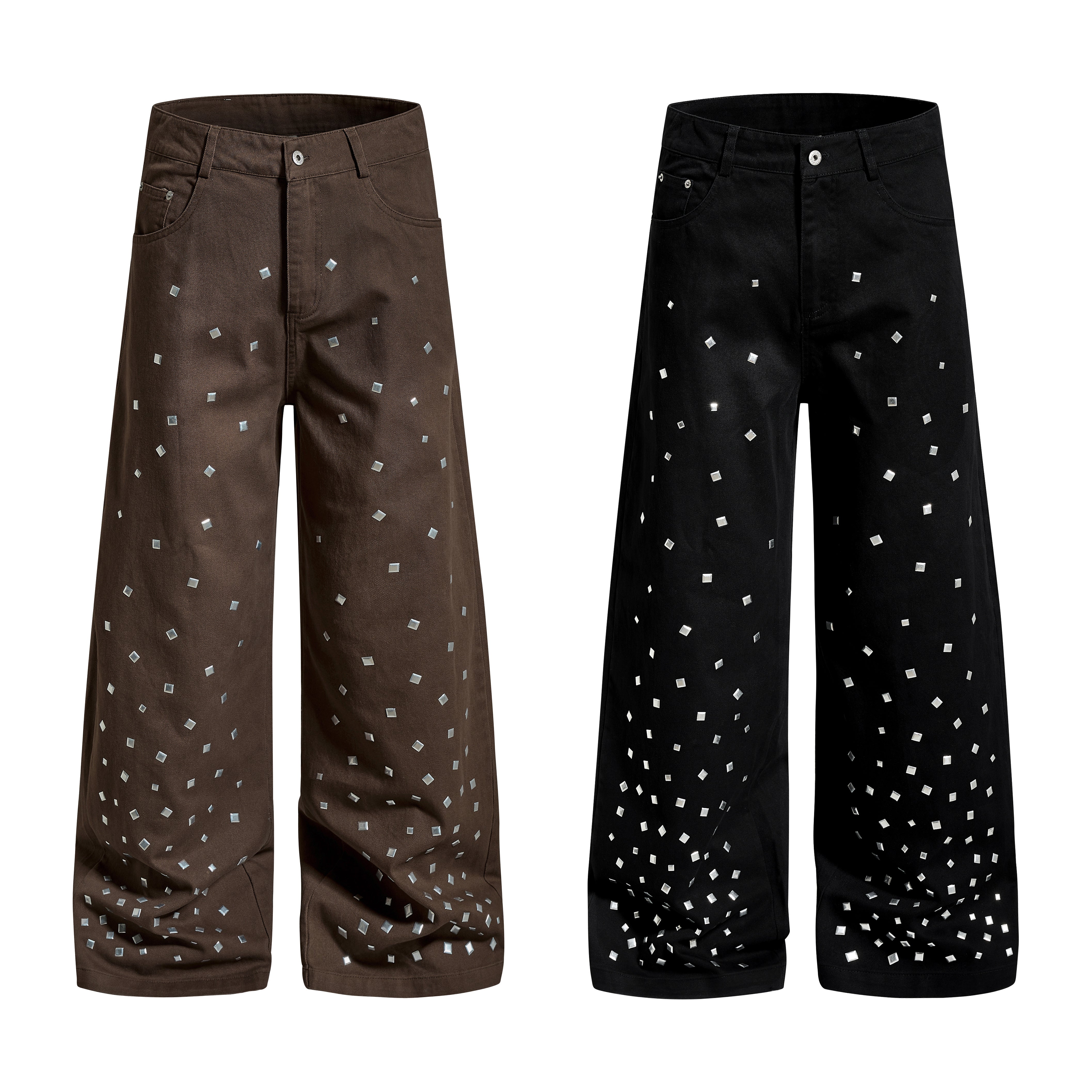 Omirad Stud Detail Wide-Leg Pants