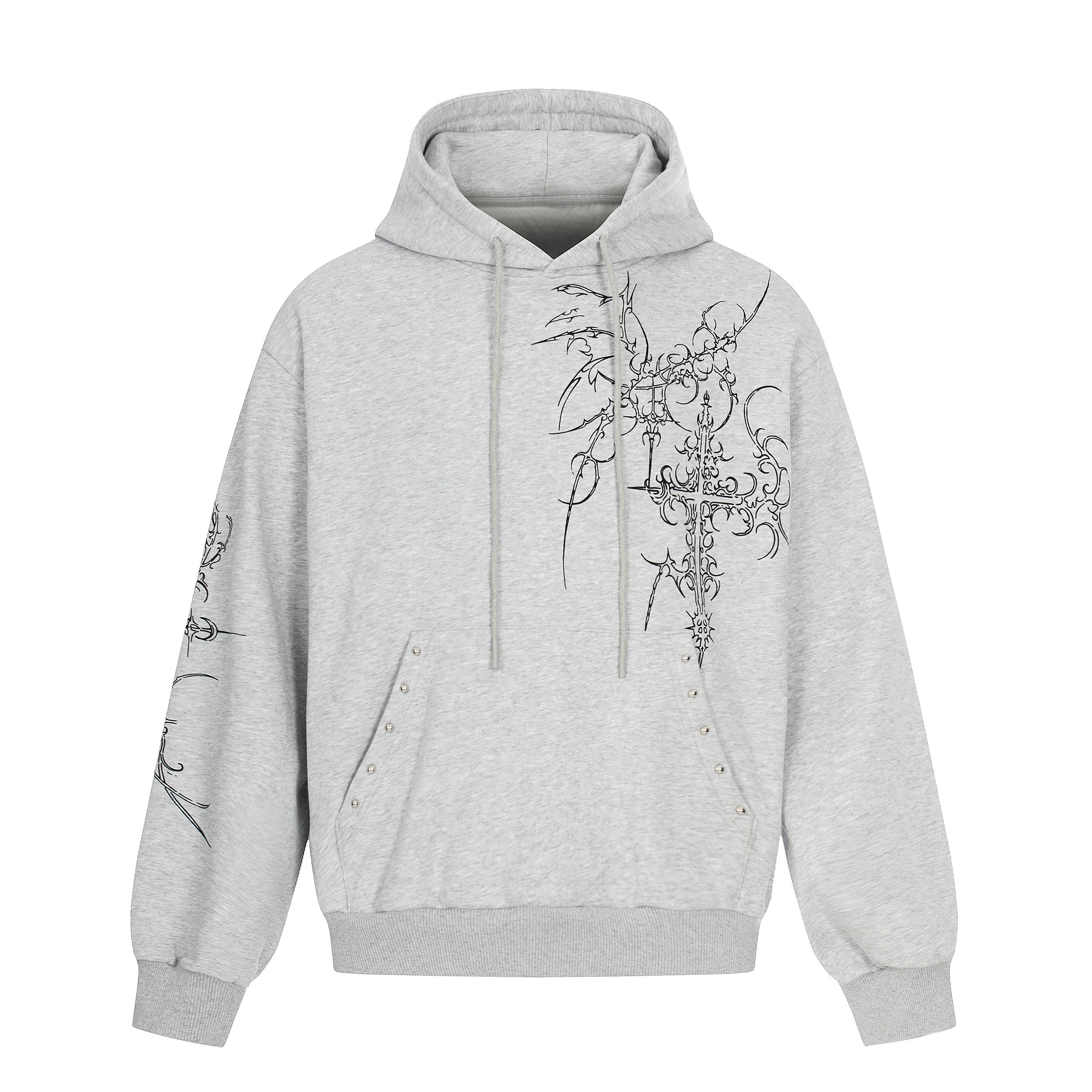 Omirad Gothic Cross Graphic Hoodie
