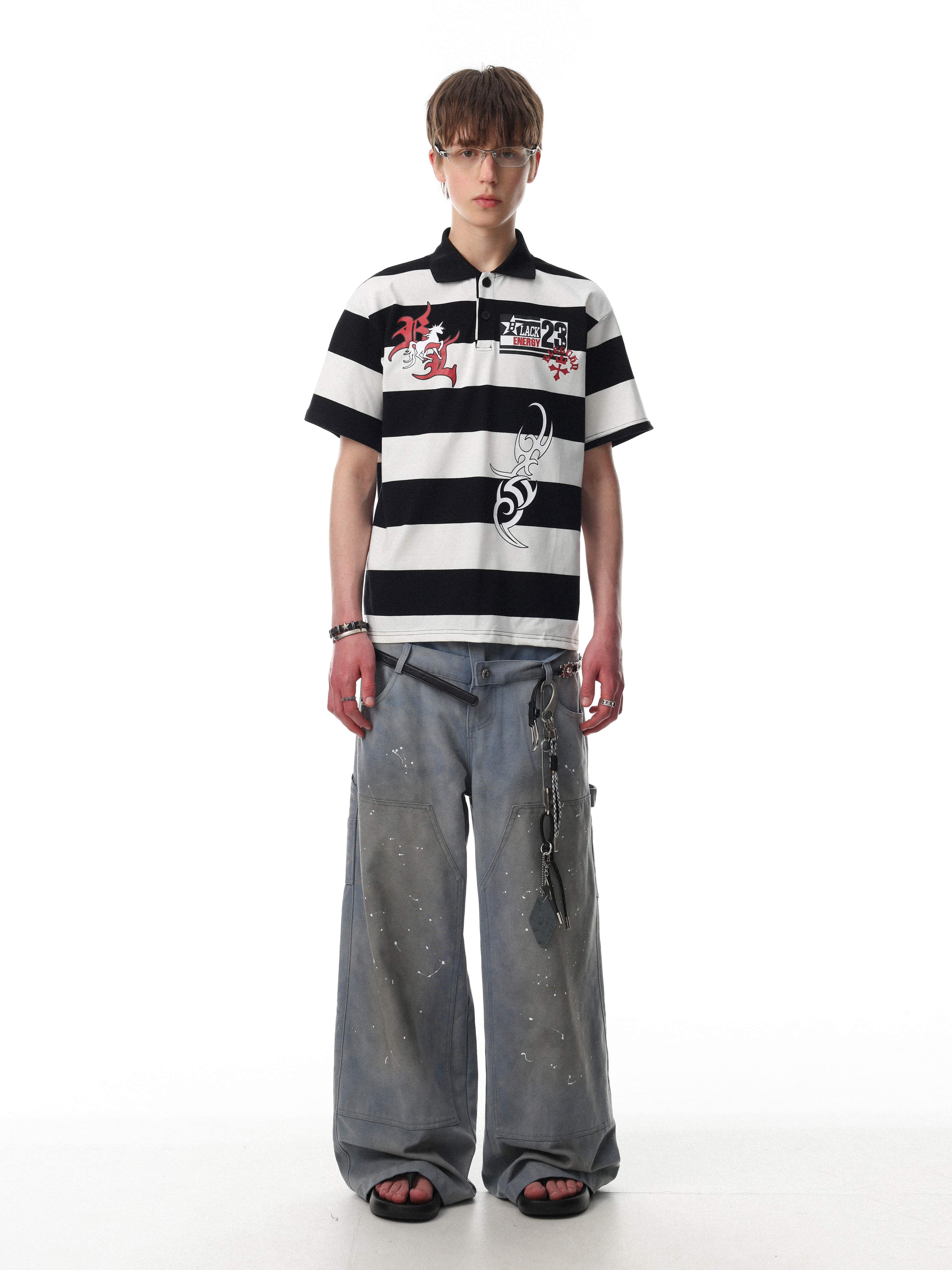 Omirad “Rugby Stripe Graphic Polo”