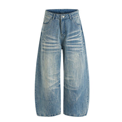 Omirad Heavy Washed Wide-Leg Denim Jeans