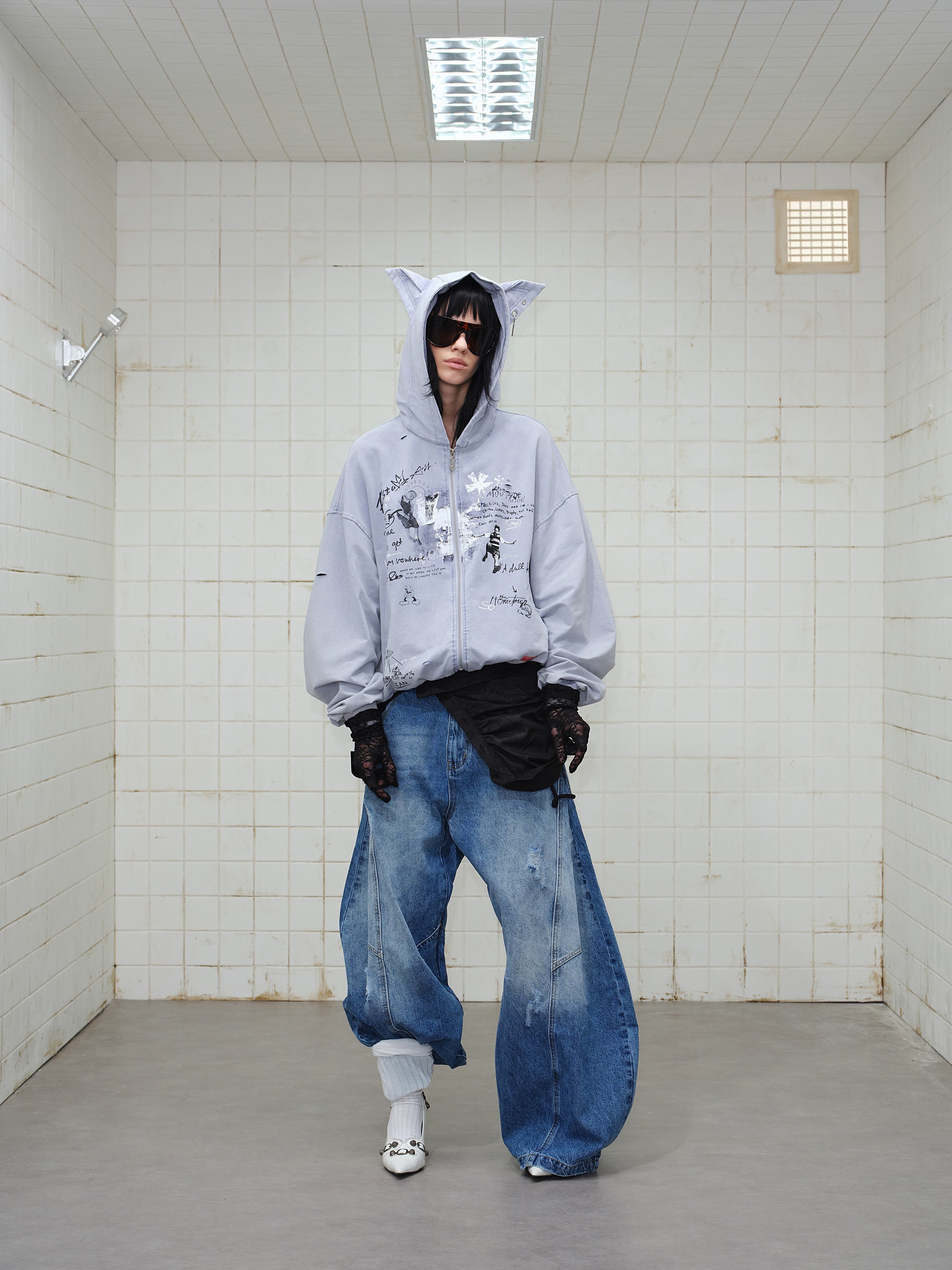 Omirad Gradient Graphic Zip Hoodie