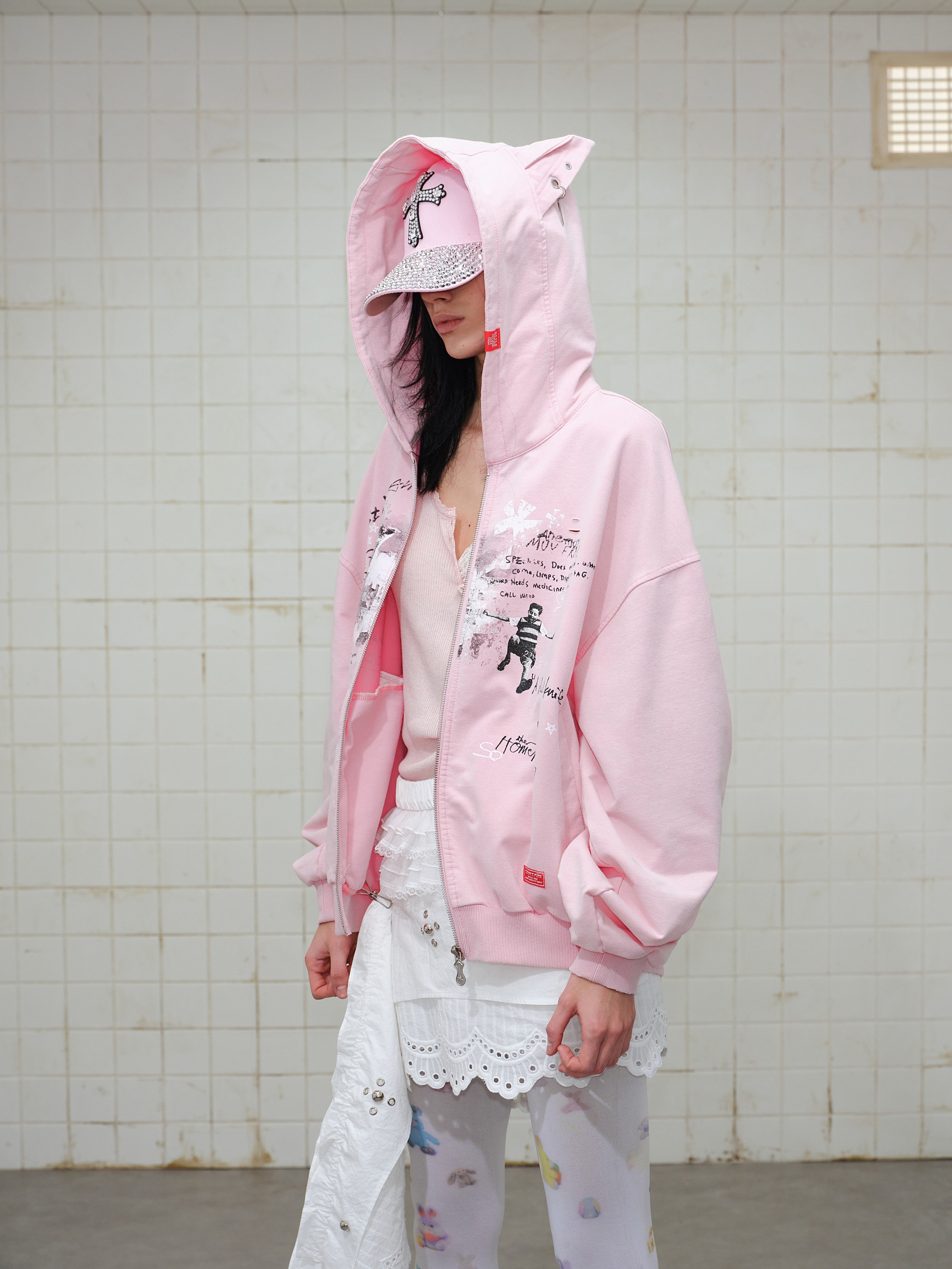 Omirad Gradient Graphic Zip Hoodie