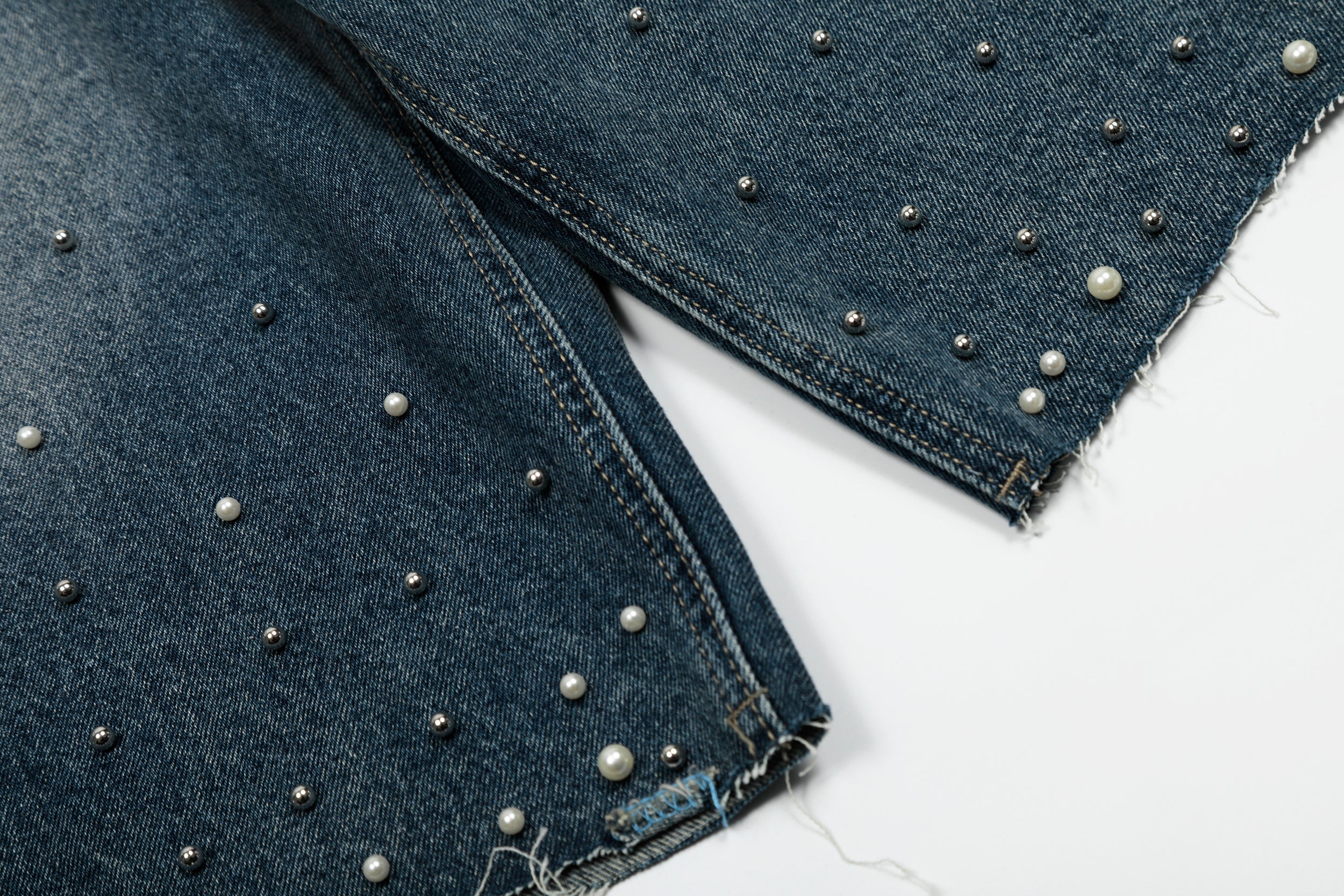Omirad Studded Denim Shorts