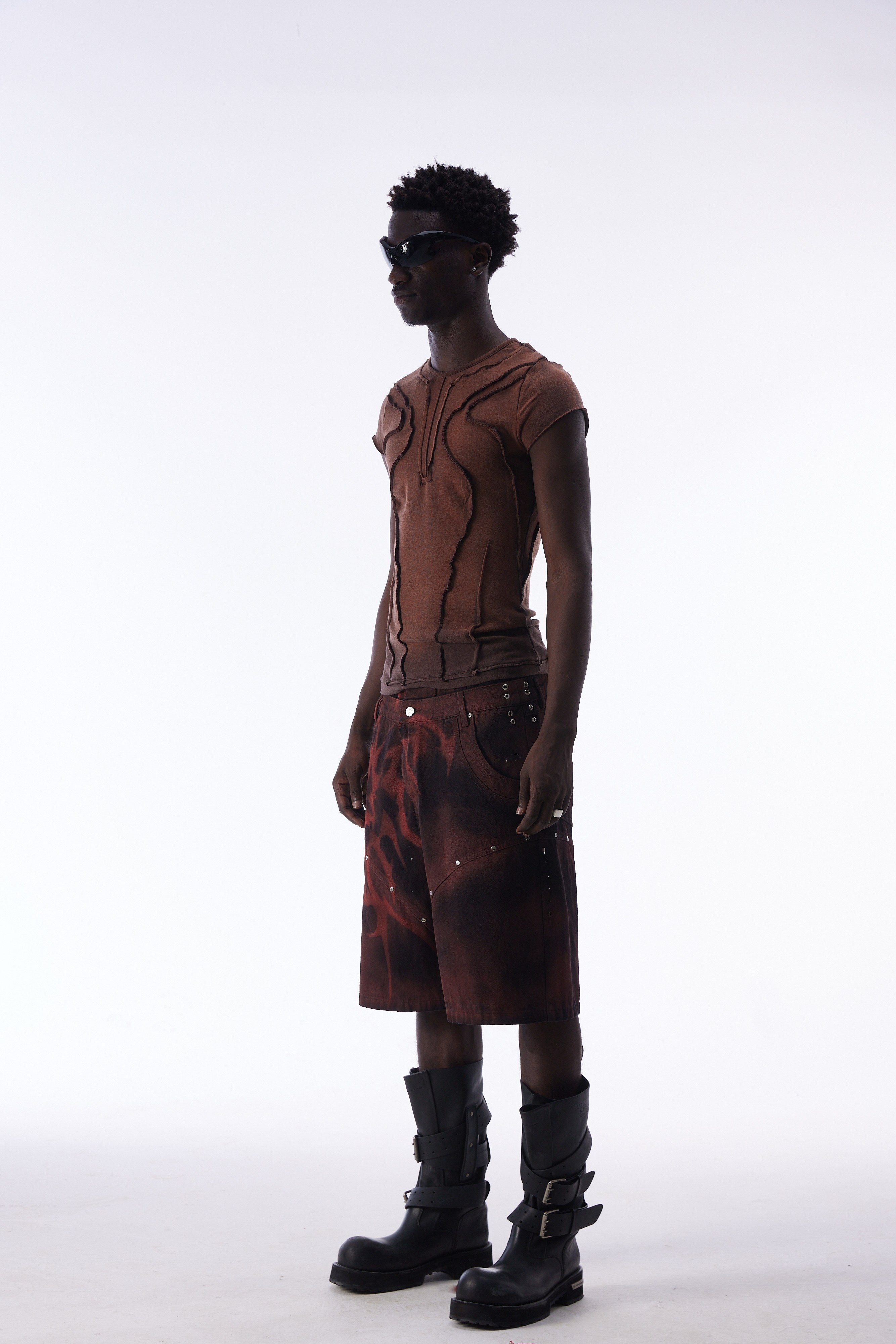 Omirad Tribal Spike Jorts