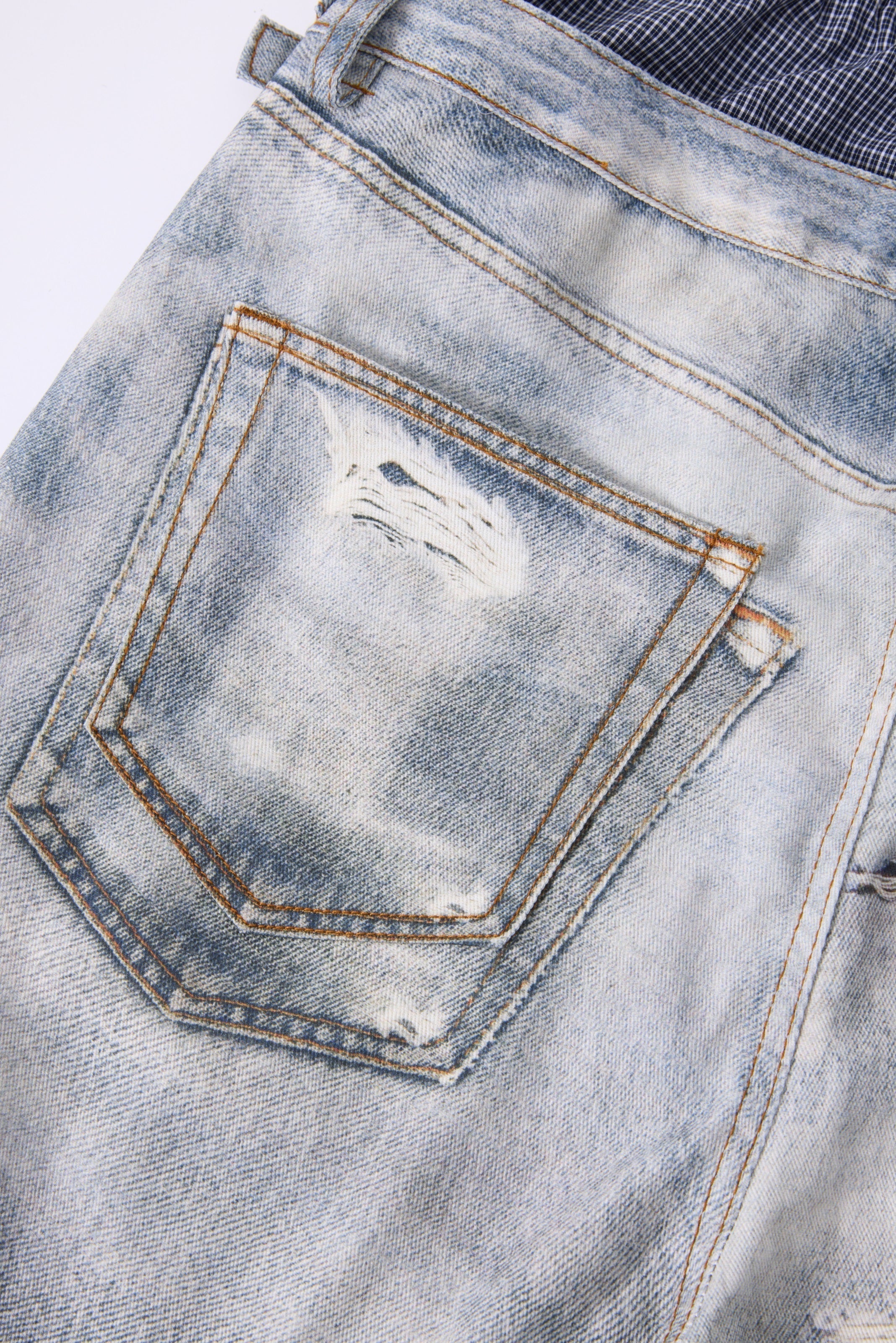 Omirad Layered Waist Distressed Jeans