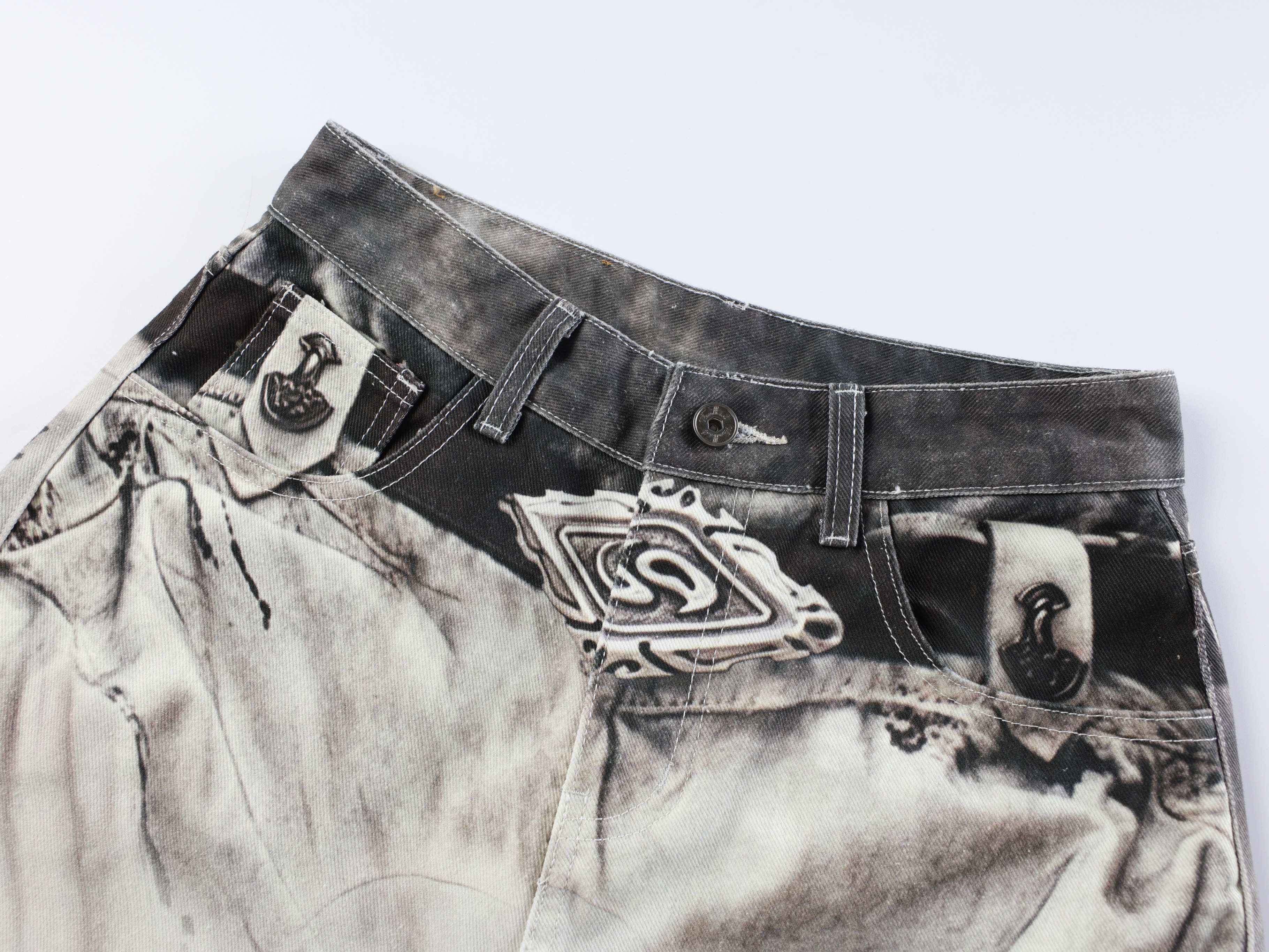 Omirad Abstract Wash Wide-Leg Jeans