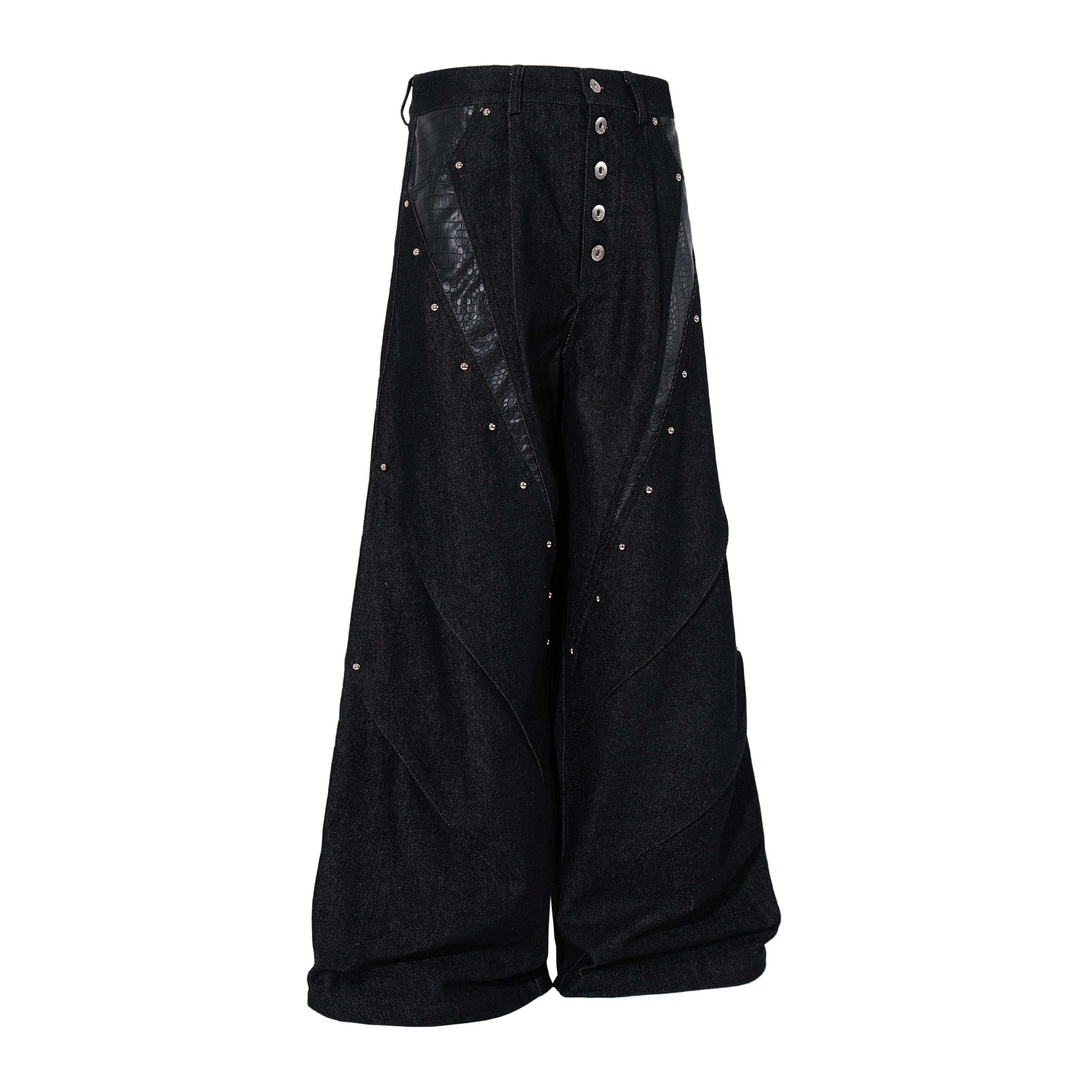 Omirad Panel-Detail Wide Leg Denim Pants