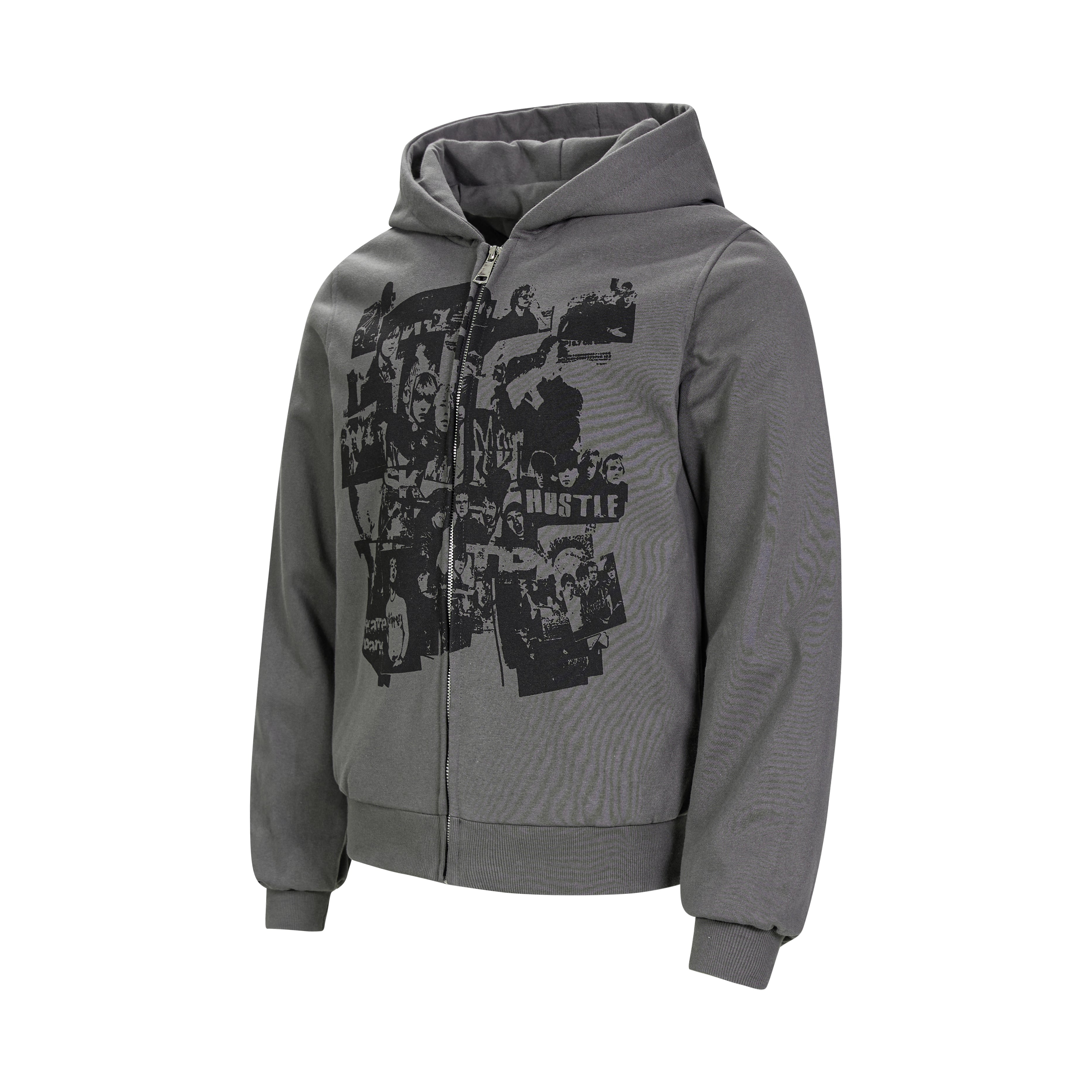 Omirad Retro Collage Print Zip Hoodie