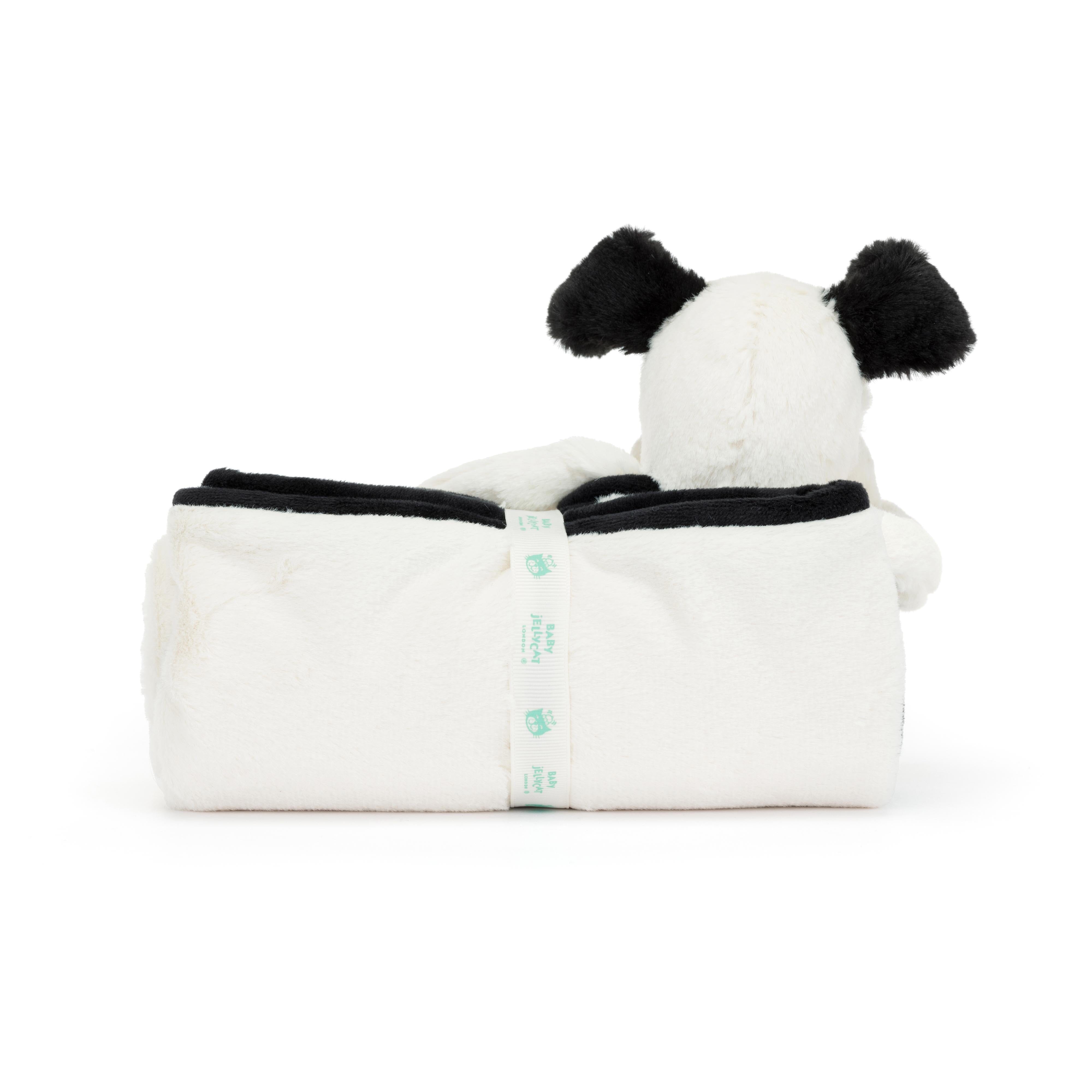 Jellycat - Blankie | Bashful Black & Cream Puppy