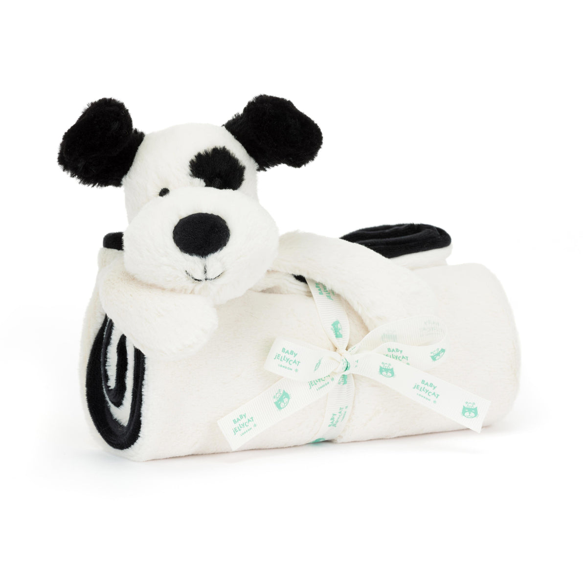 Jellycat - Blankie | Bashful Black & Cream Puppy