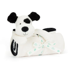 Jellycat - Blankie | Bashful Black & Cream Puppy