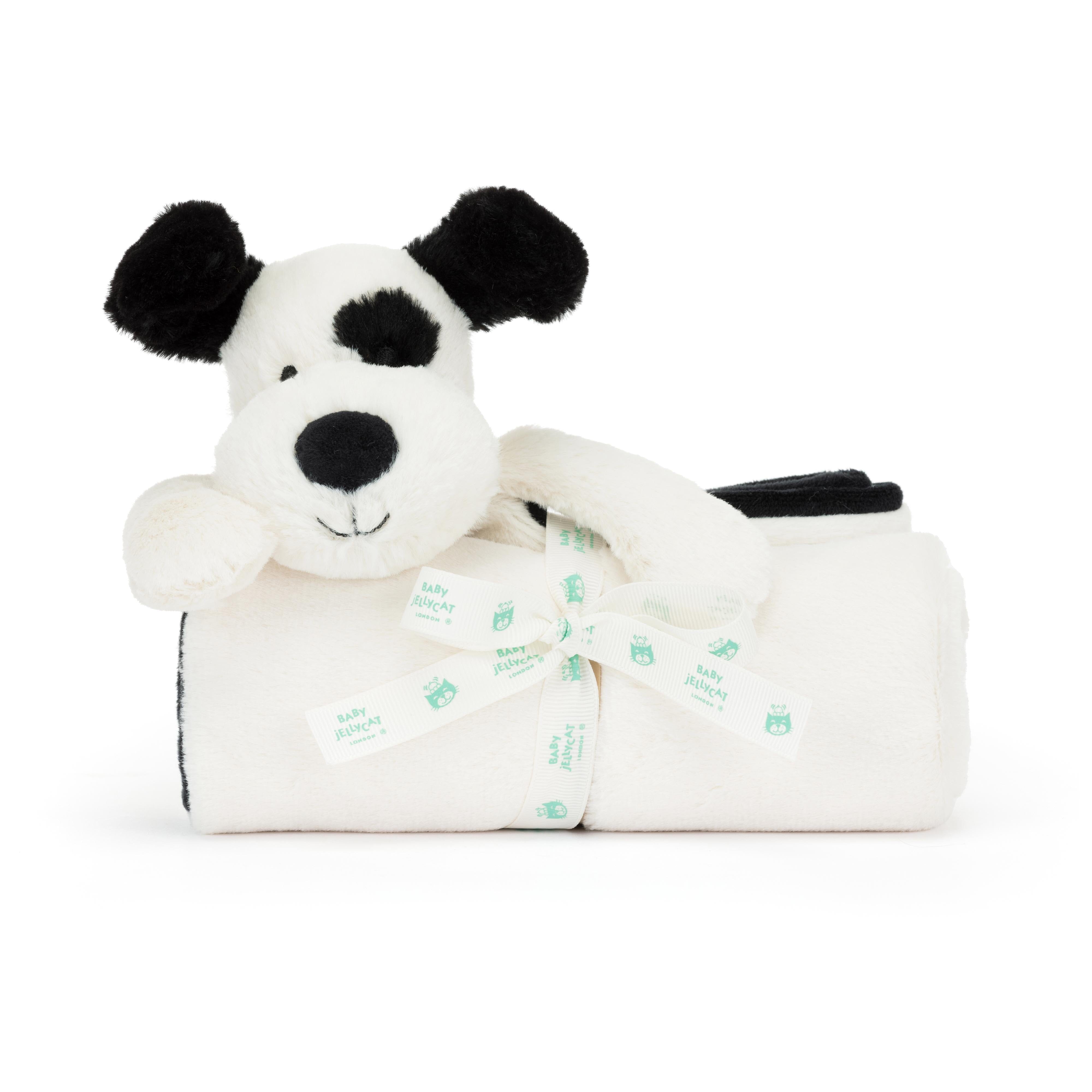 Jellycat - Blankie | Bashful Black & Cream Puppy