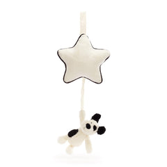 Jellycat - Musical Pull | Bashful Black & Cream Puppy