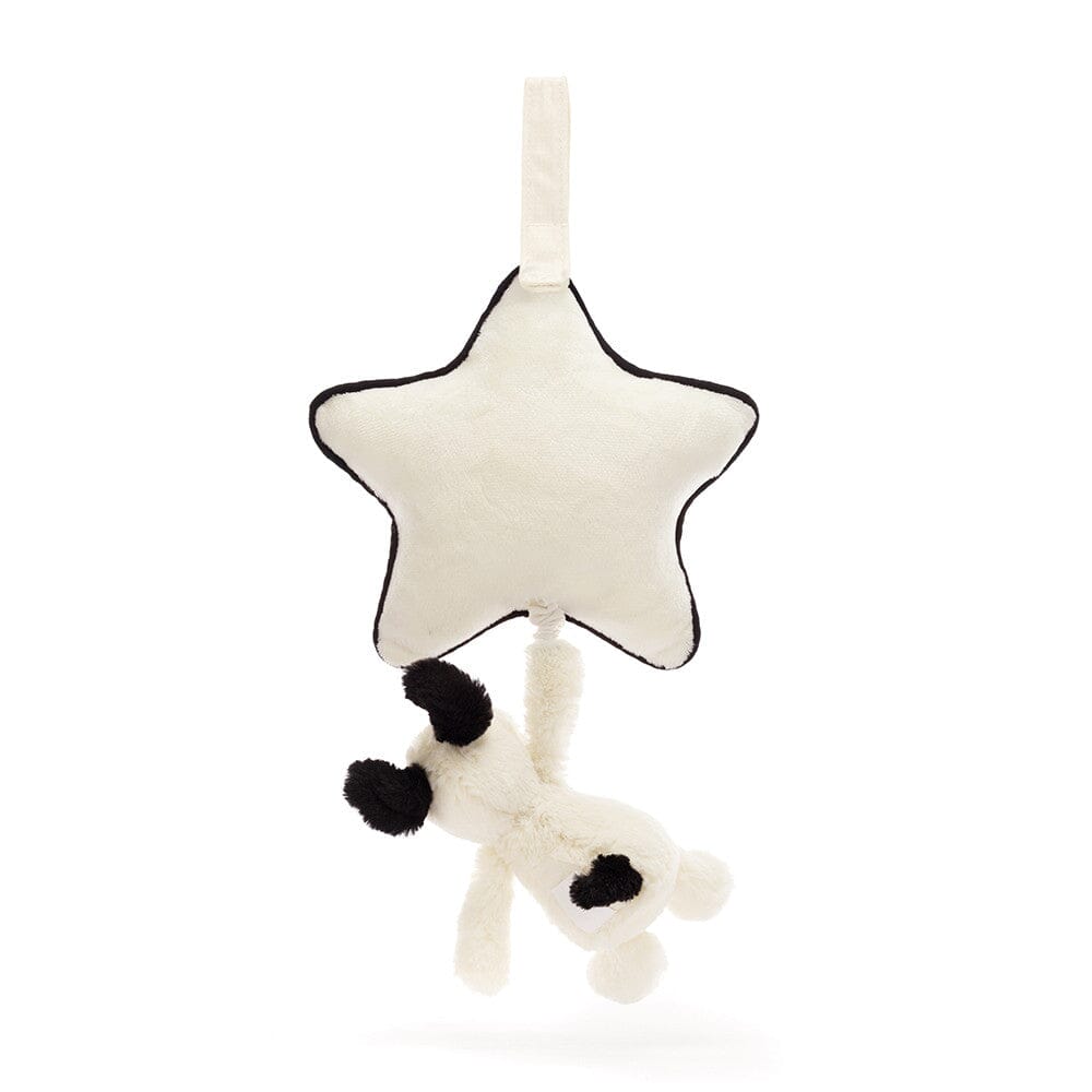 Jellycat - Musical Pull | Bashful Black & Cream Puppy